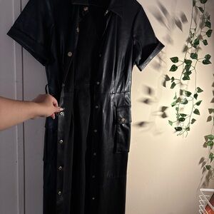 Black faux leather jacket